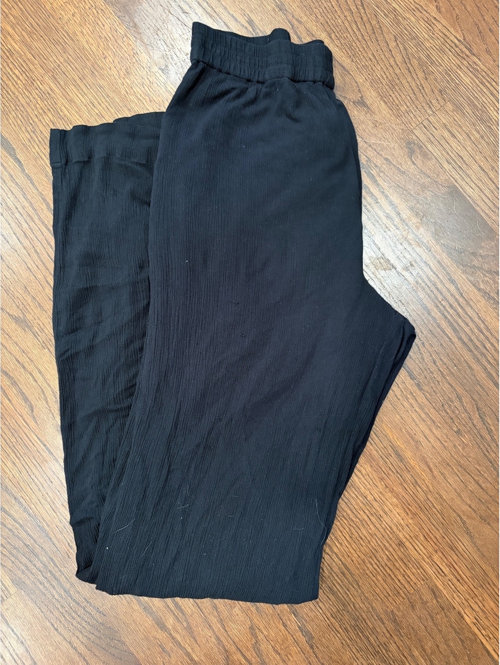 Babaton Black Textured Pants Small linen like flowy beachy boho hippie